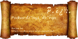 Podhorányi Áron névjegykártya